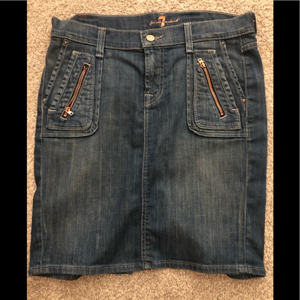 7for all mankind jean skirt